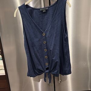 Sanctuary Blue Button-Front Tank Top